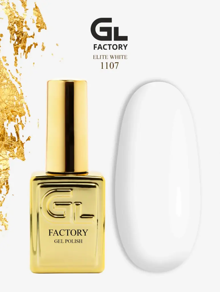 GL 1107 GOLD Gel Polish Elite White 15g TPO FREE