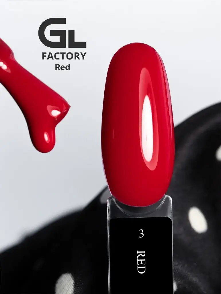 GL 1186 BLACK Gel Polish Red 03 15g TPO FREE