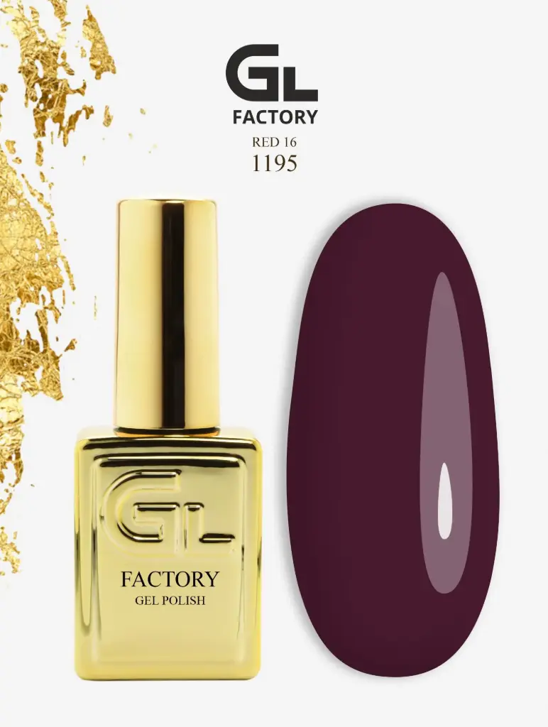 GL 1195 GOLD Gel Polish Red 16 15g TPO FREE