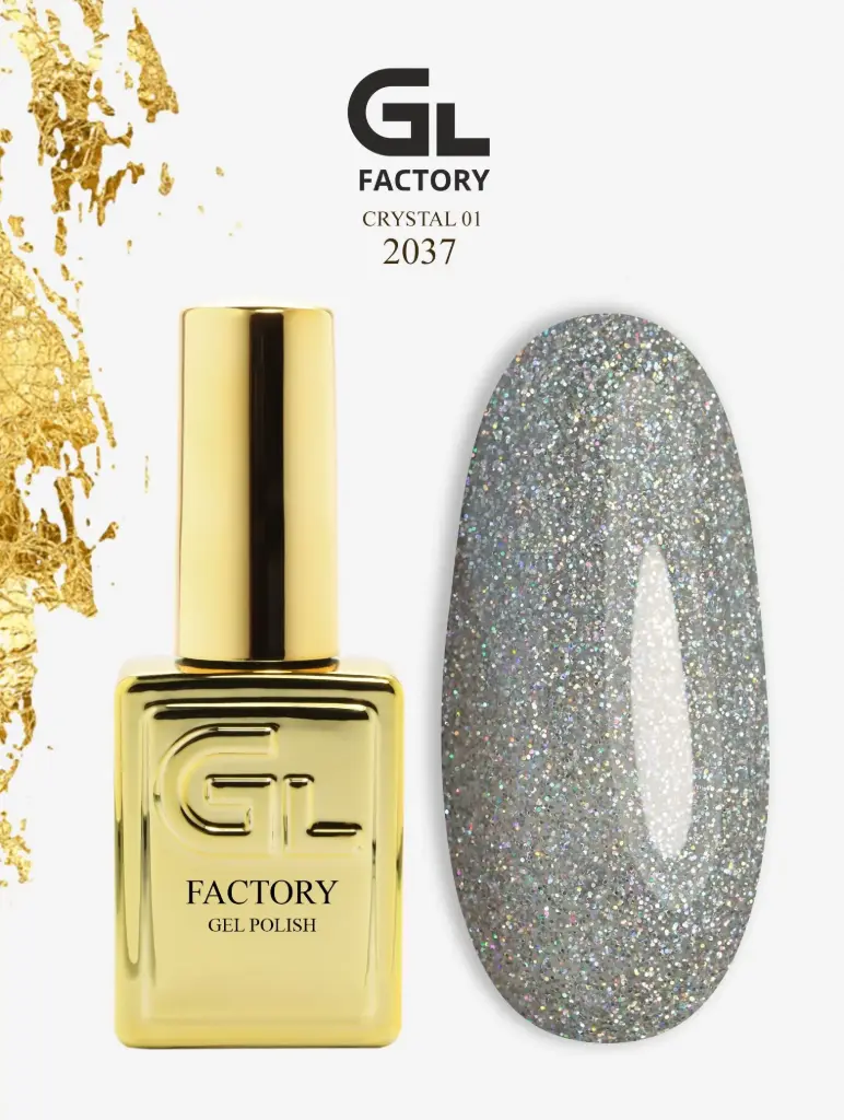 GL 2037 GOLD Gel Polish Crystal 01 15g TPO FREE