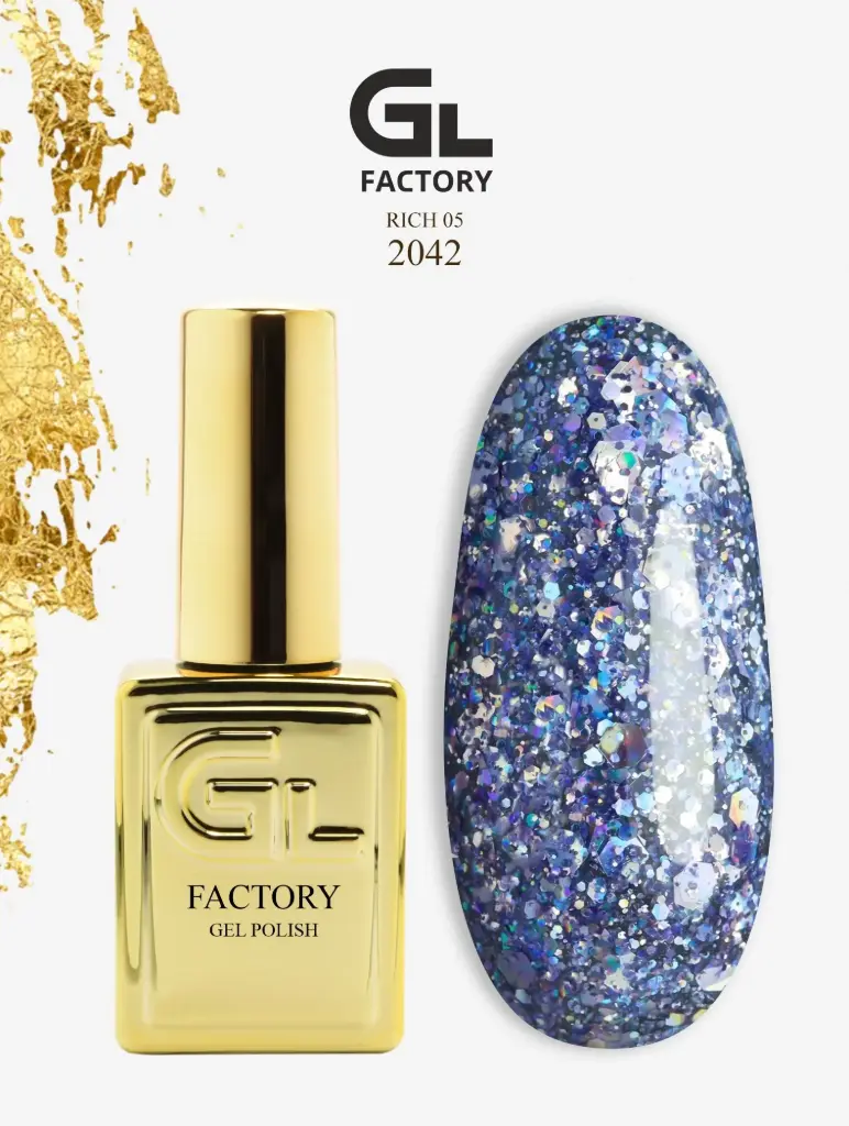 GL 2042 GOLD Gel Polish Rich 05 15g TPO FREE