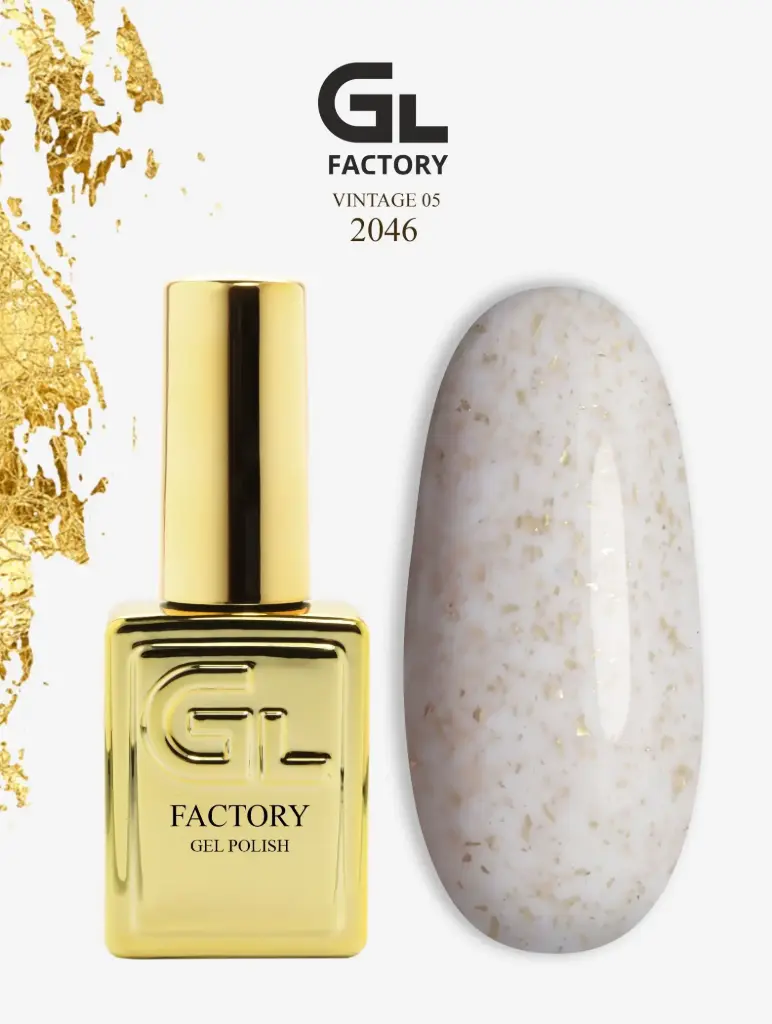 GL 2046 GOLD Gel Polish Vintage 05 15g TPO FREE
