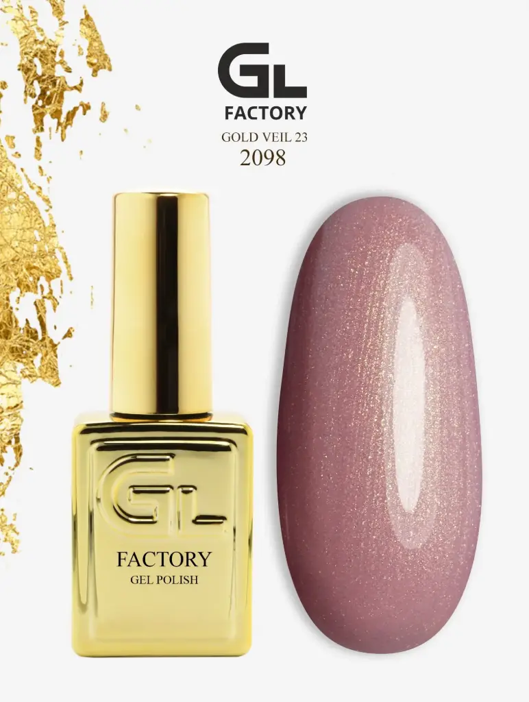 GL 2098 GOLD Gel Polish Gold Veil 23 15g TPO FREE