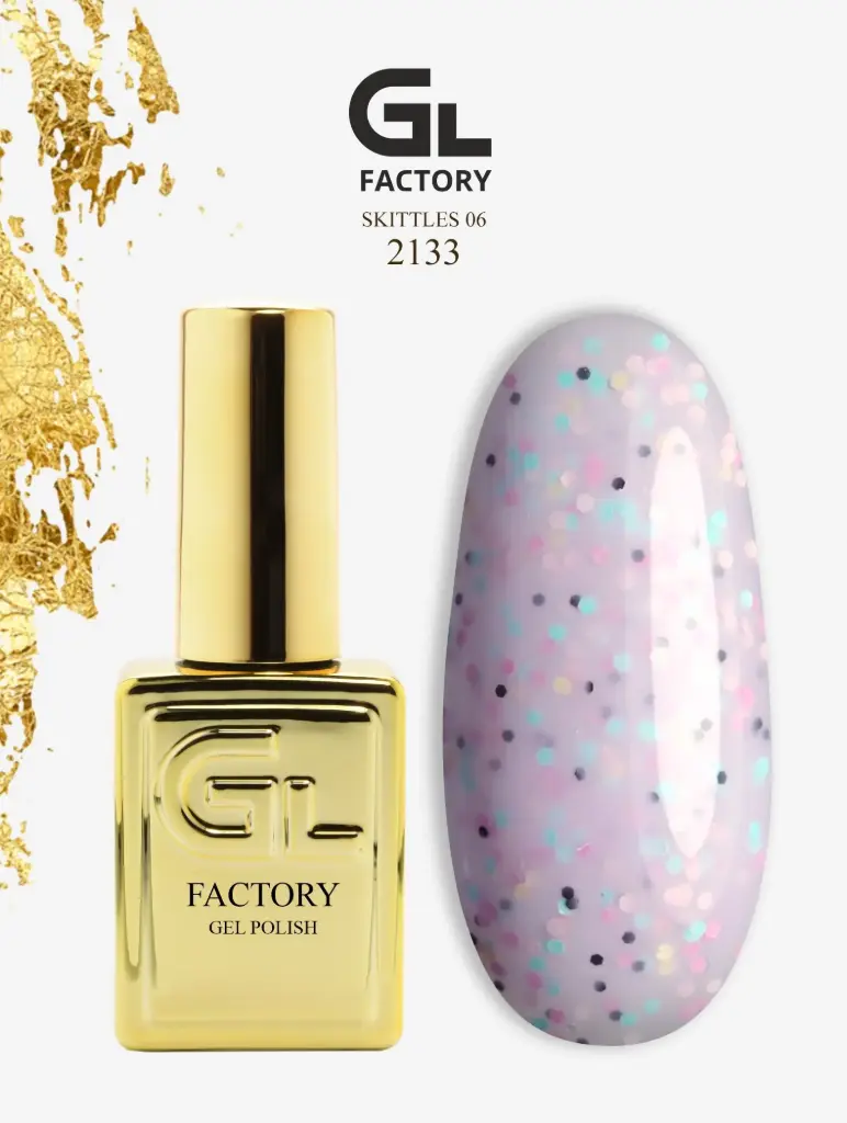 GL 2133 GOLD Gel Polish Skittles 06 15g TPO FREE