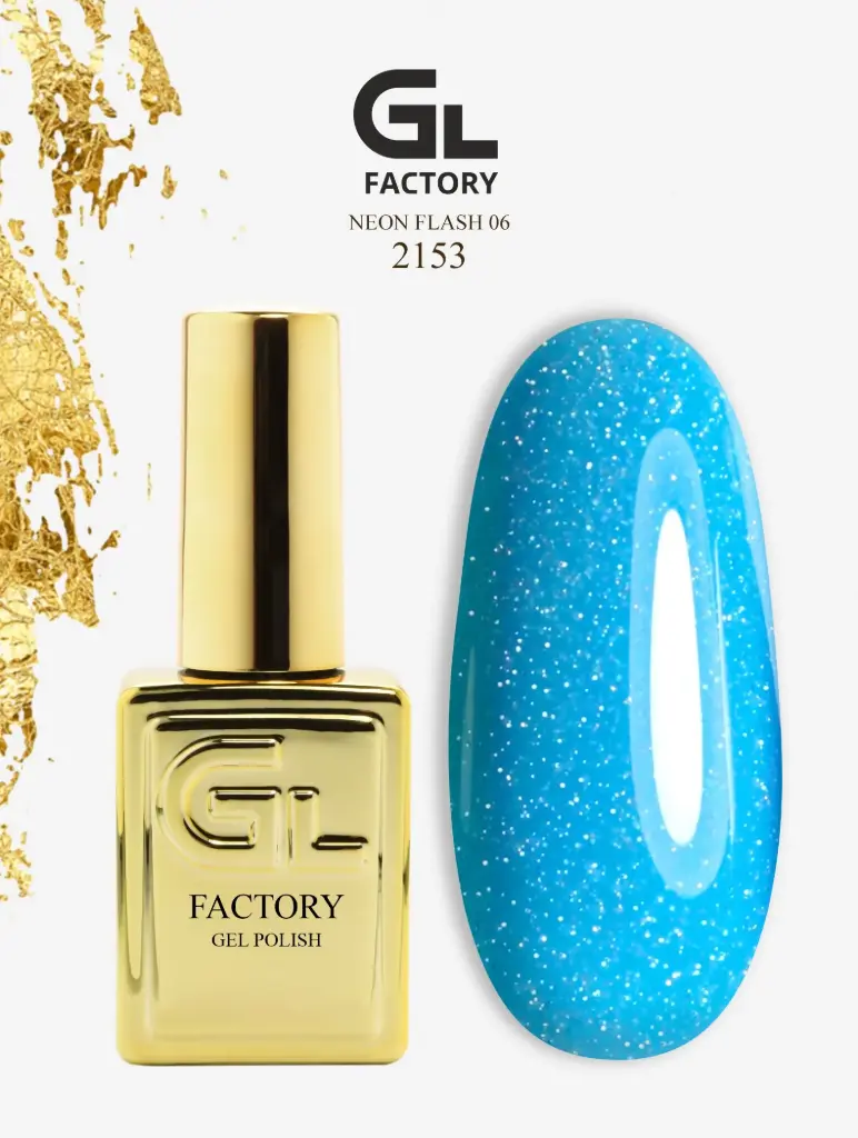 GL 2153 GOLD Gel Polish Neon Flash 06 15g TPO FREE