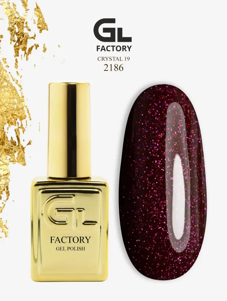 GL 2186 GOLD Gel Polish Crystal 19 15g TPO FREE