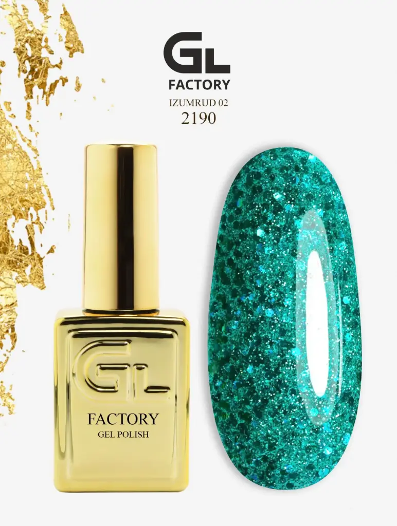 GL 2190 GOLD Gel Polish Izumrud 02 15g TPO FREE