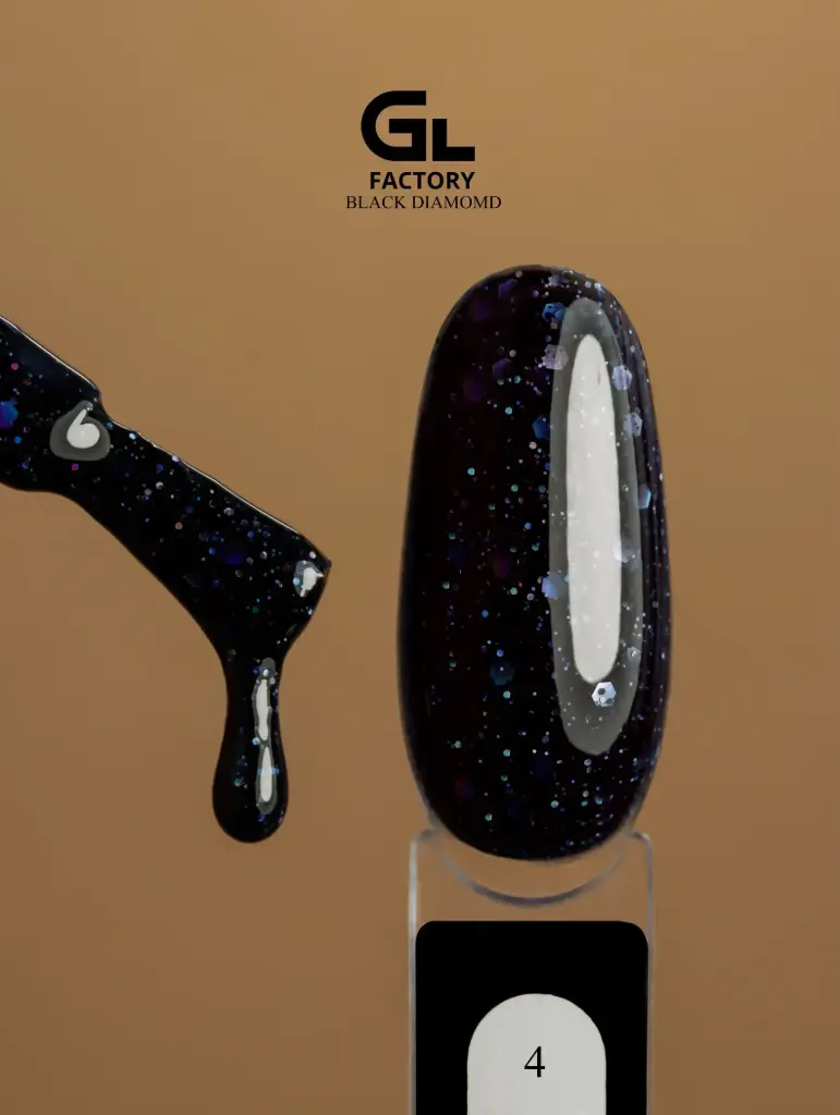 GL 2192 BLACK Gel Polish Black Diamond 04 15g TPO FREE