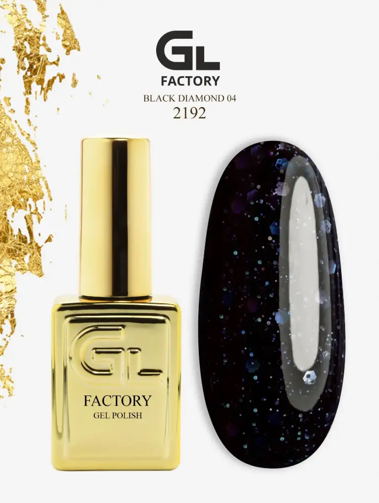 GL 2192 GOLD Gel Polish Black Diamond 04 15g TPO FREE