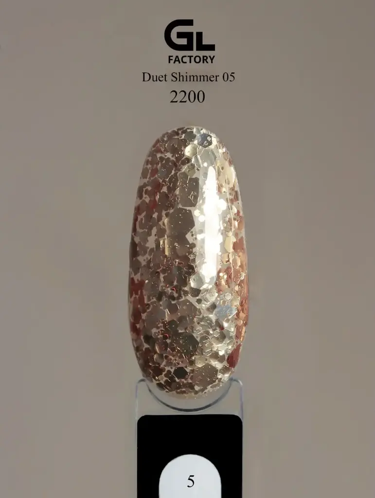 GL 2200 BLACK Gel Polish Duet Shimmer 05 15g TPO FREE