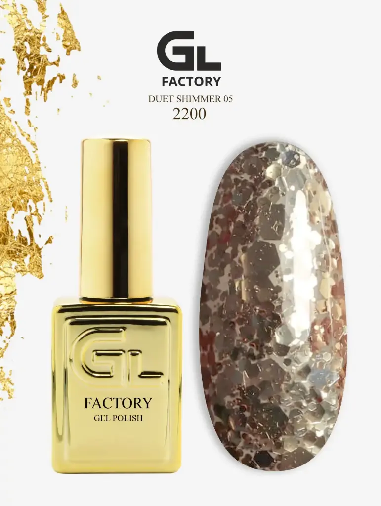 GL 2200 GOLD Gel Polish Duet Shimmer 05 15g TPO FREE