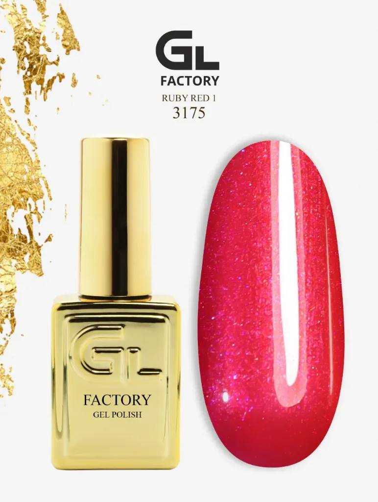 GL 3175 GOLD Gel Polish Ruby Red 01 15g TPO FREE